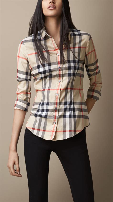 womans burberry shirt|Burberry women's shirts on sale.